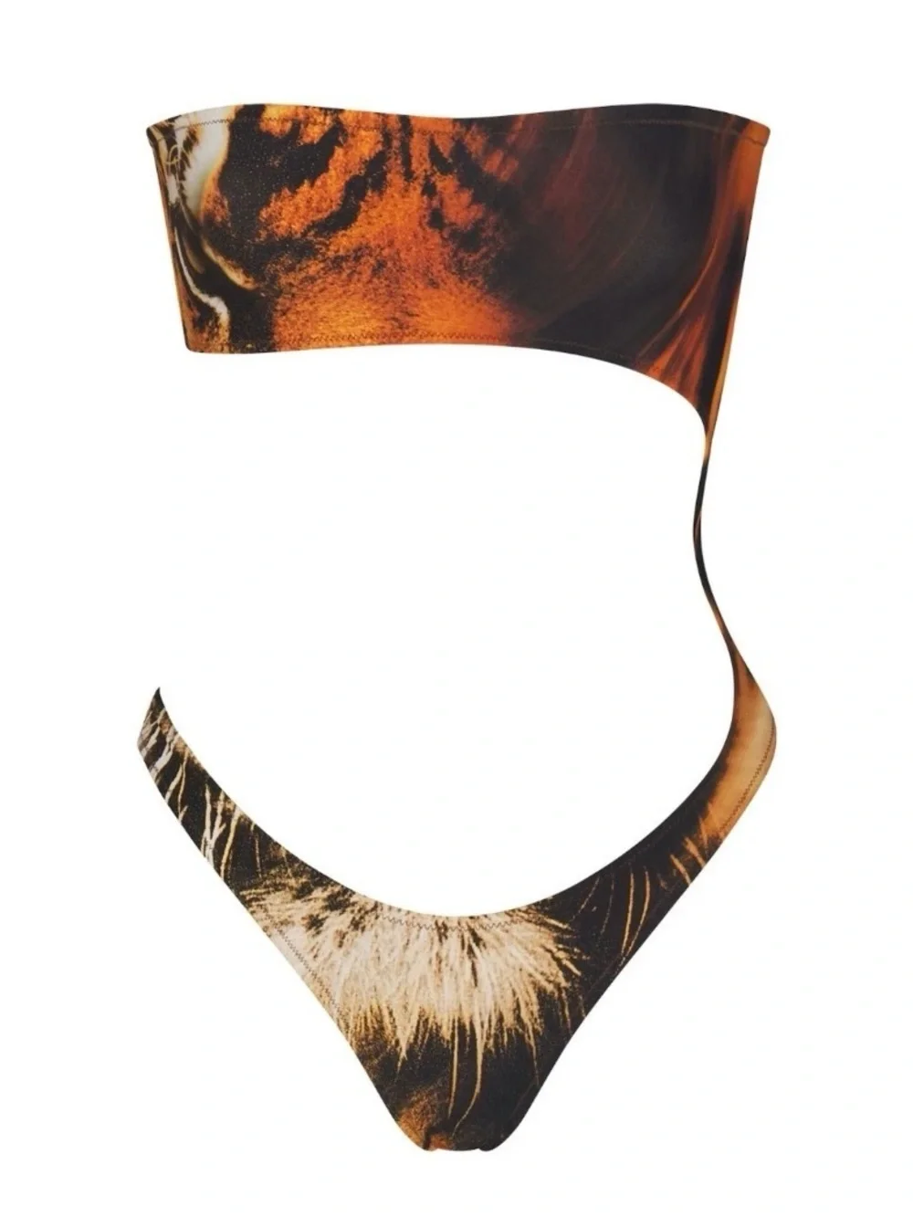 NWT SKIMS x Roberto Cavalli Strapless Monokini Tiger Face Print Size 4X